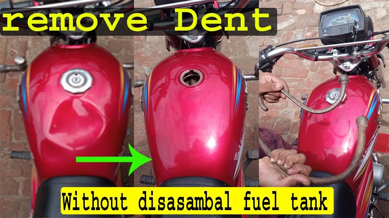Honda CD 70 new model dent removing process#Abi Restoration||How to remove a dent||tanki dent