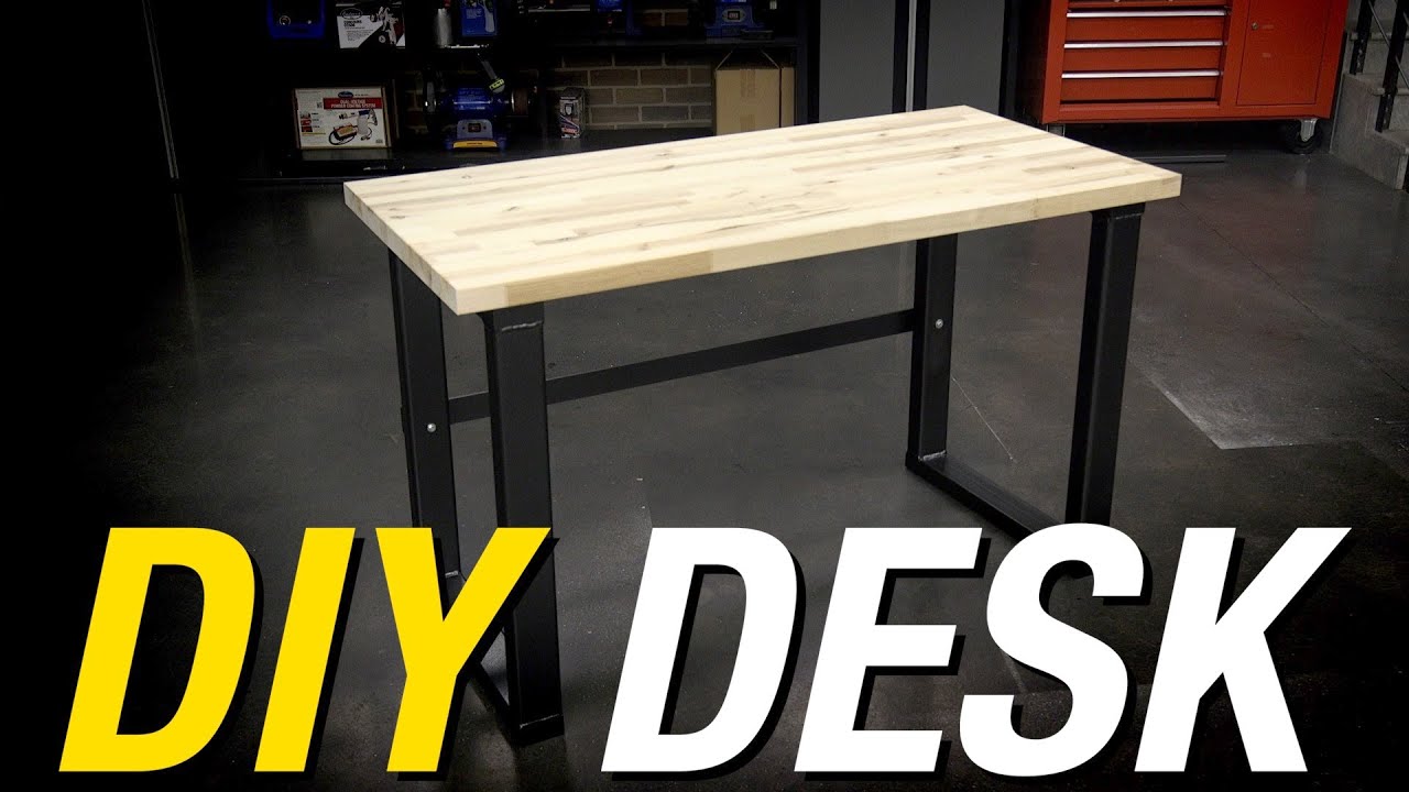 Why Buy a Desk When You Can Build One?! DIY Metal Frame & Butcher Block Desk - Eastwood