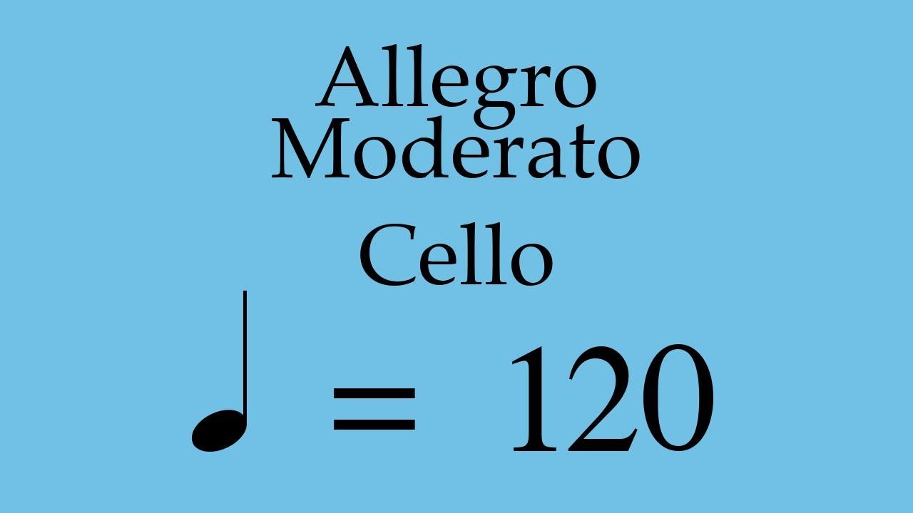 Suzuki Cello Book 3 | Allegro Moderato | Piano Accompaniment | 120 BPM