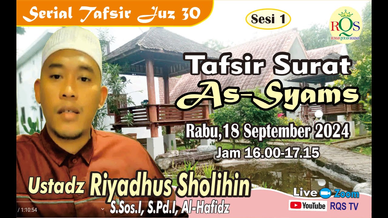 Tafsir Surat As-Syams, Serial Tafsir Juz 30, Ustad Riyadhus Sholihin, A-Hafidz