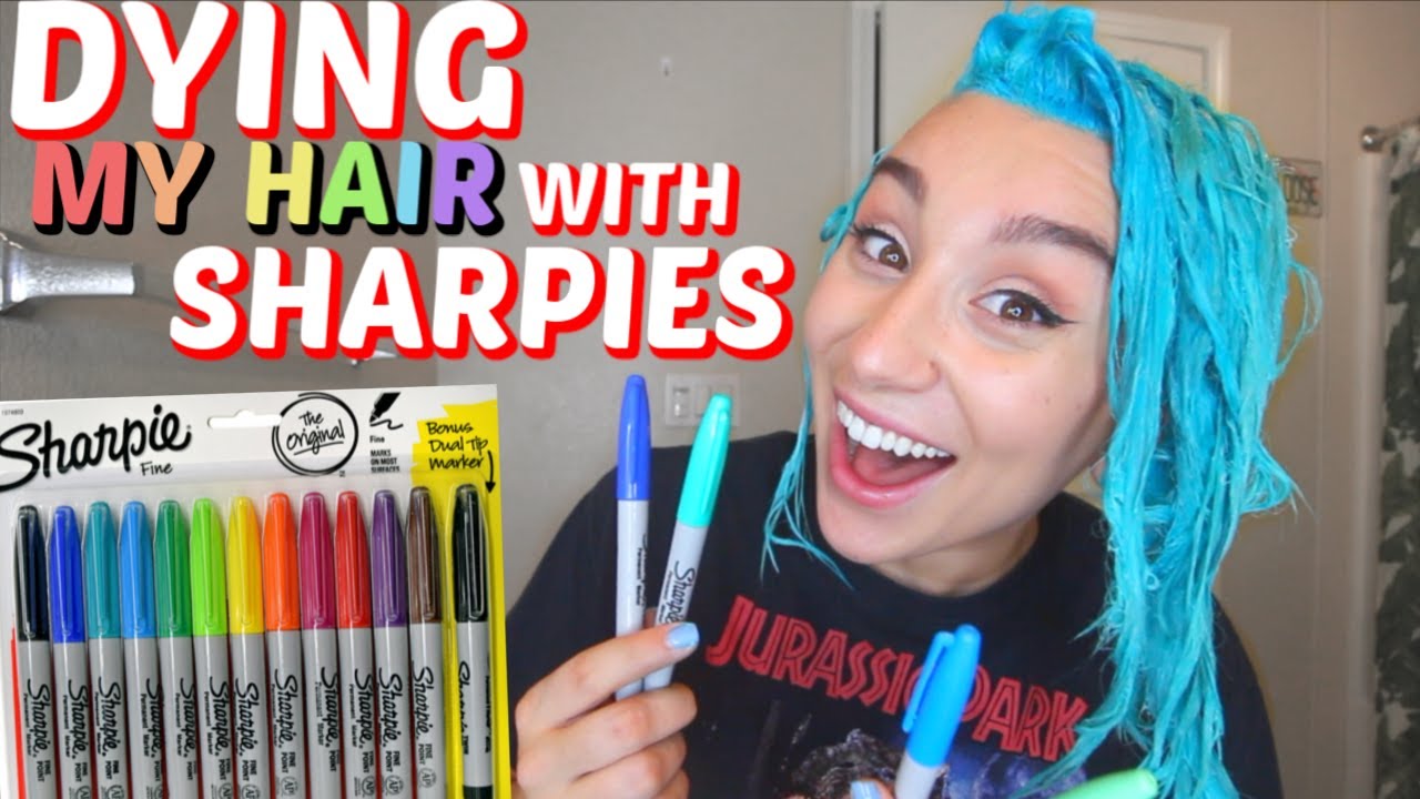 ОКРАШИВАЮ ВОЛОСЫ ПЕРМАНЕНТНЫМИ МАРКЕРАМИ SHARPIES
