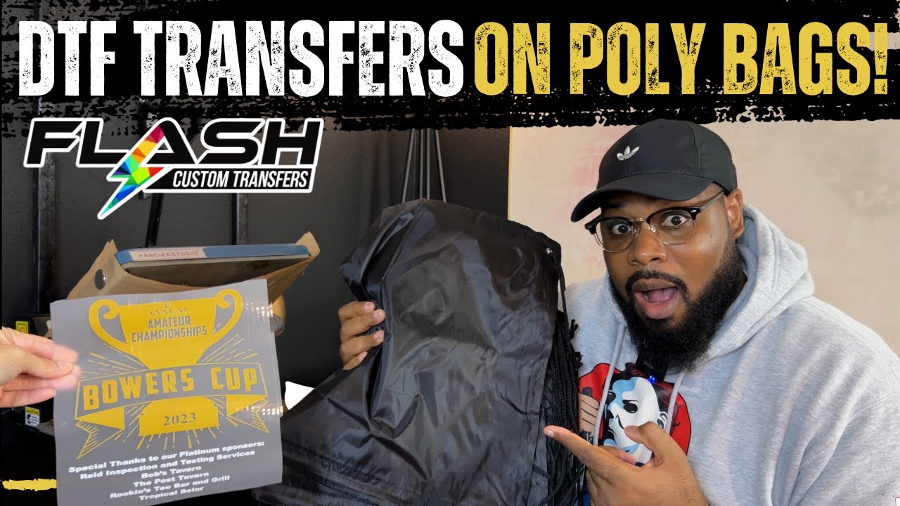 HOW TO PRESS 38 POLY DRAWSTRING BAGS IN 10MIN | USE OUR DTF TRANSFERS ON YOUR NEXT PROMO PROJECT