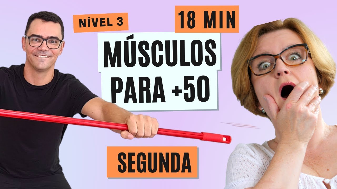 Como RECUPERAR os M&uacute;sculos Ap&oacute;s os 50 Anos | Segunda | N&iacute;vel 3 | Treino com Bast&atilde;o para Mulheres