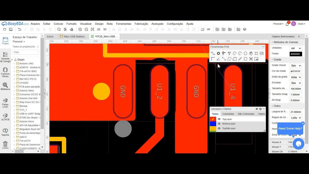 PCB Design Practice: Mini USB Battery Charger with TP4056 (Layout)