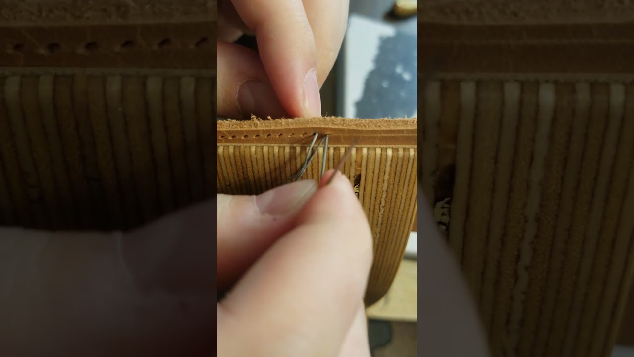 Learn to saddle stitch leather: making the back stitch