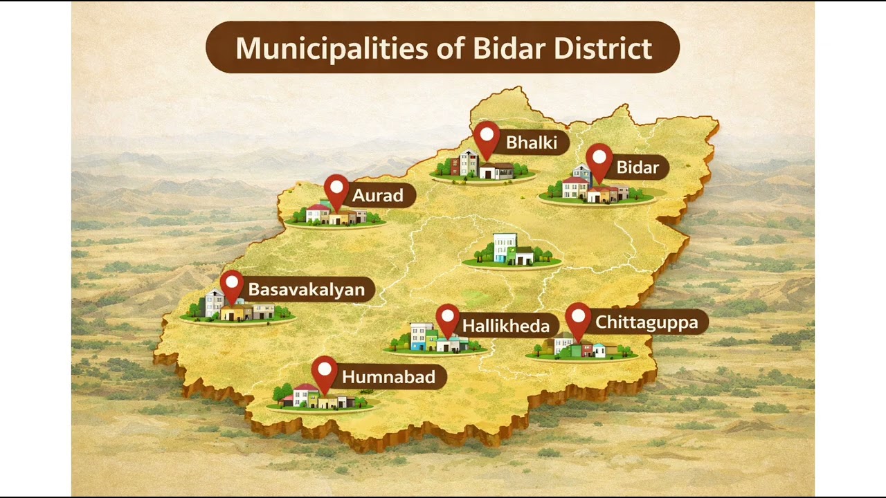 Bidar district municipalities and towns