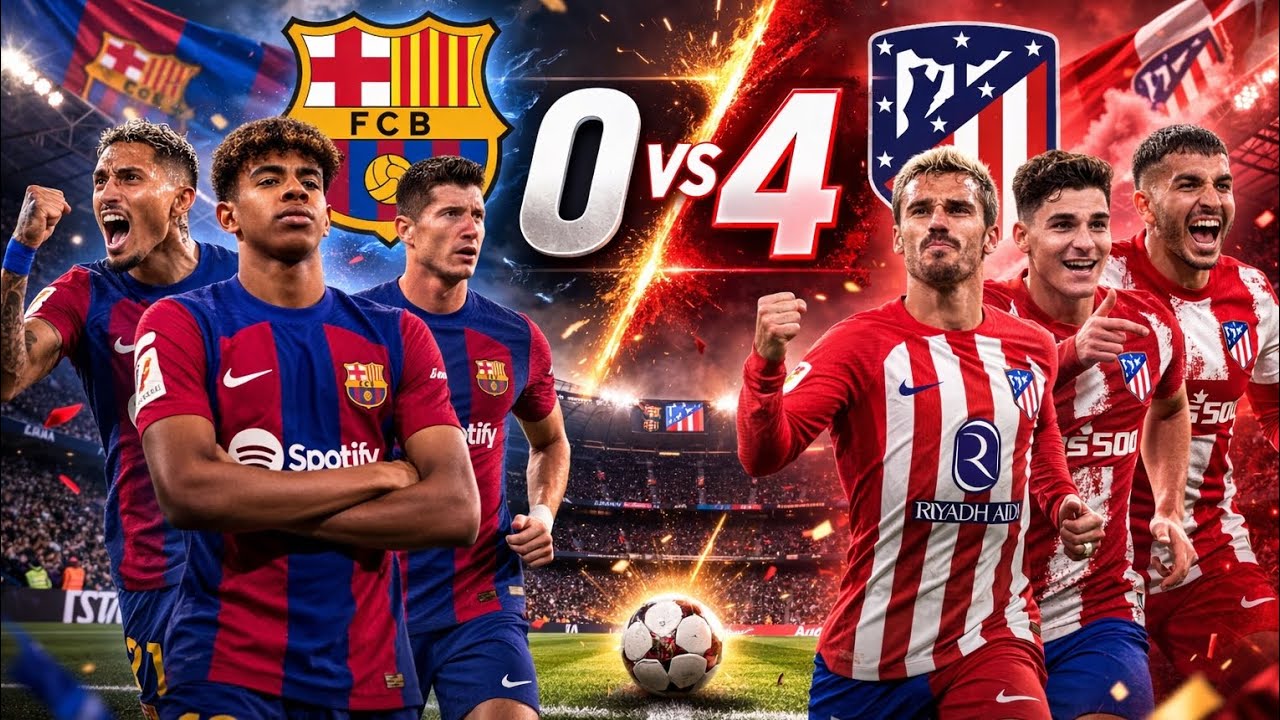 Barcelona 0 : 4 Atletico Madrid