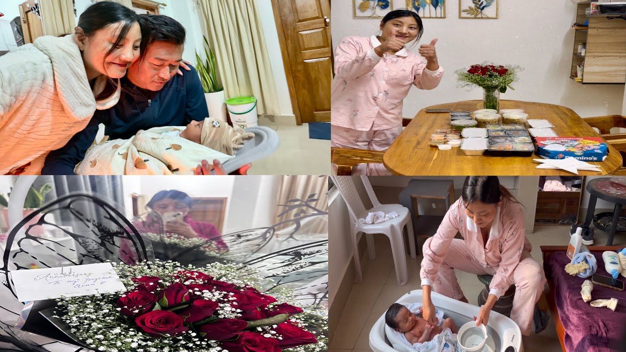 Life After Baby | Wedding Anniversary Surprise & My First Time Bathing My Newborn |