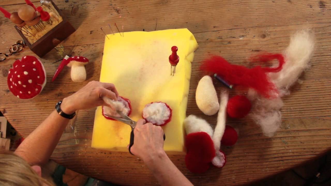 Needle Felt Mushrooms