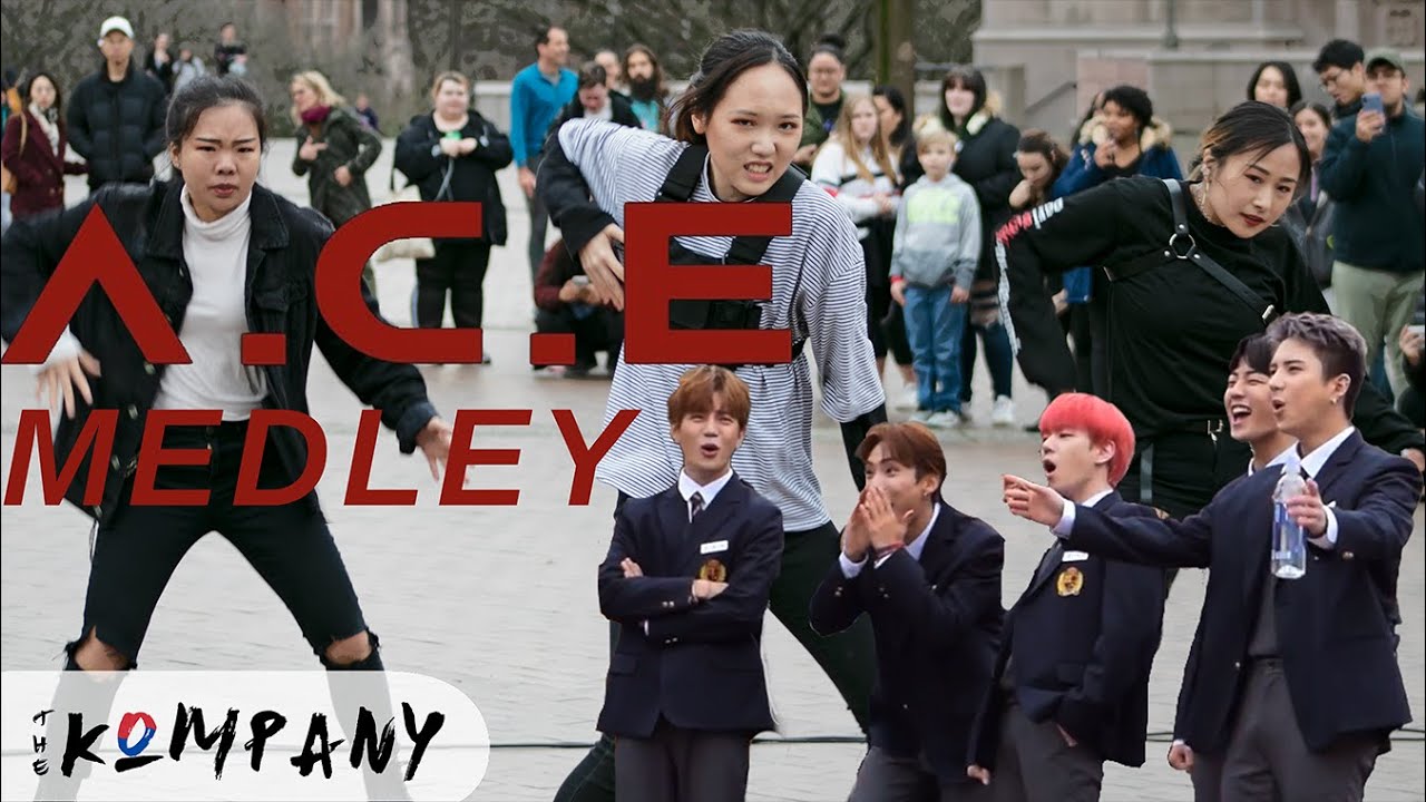 [THE KOMPANY] Dancing K-Pop in Public: A.C.E Dance Medley (+ A.C.E REACTS)🔻😮
