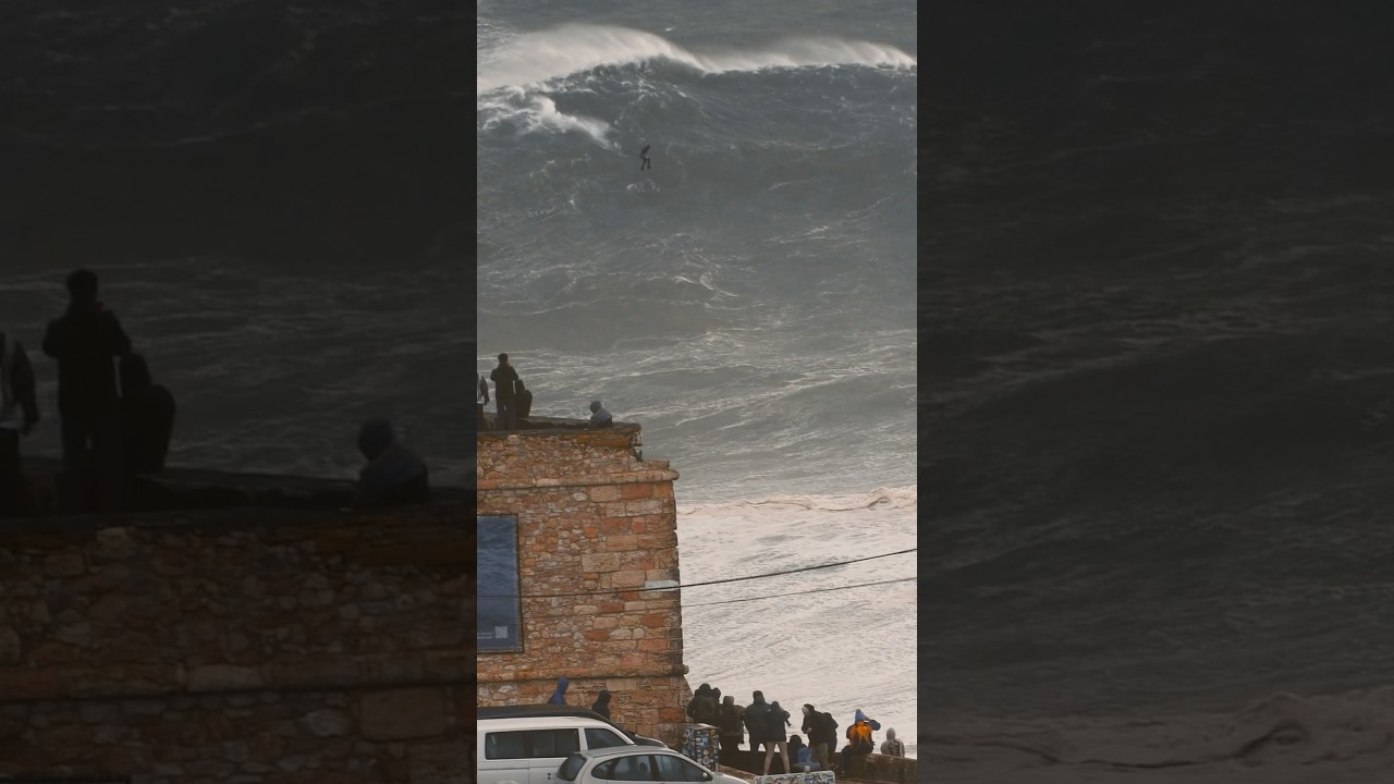 Lucas Chumbo surfa onda gigante em condições climáticas extremas em Nazaré