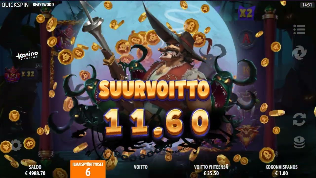 Beastwood (Quickspin) 1. kierroksella heti bonareille! - KasinoRanking