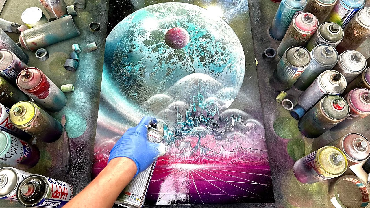 City in the Space shell - SPRAY PAINT ART by Skech