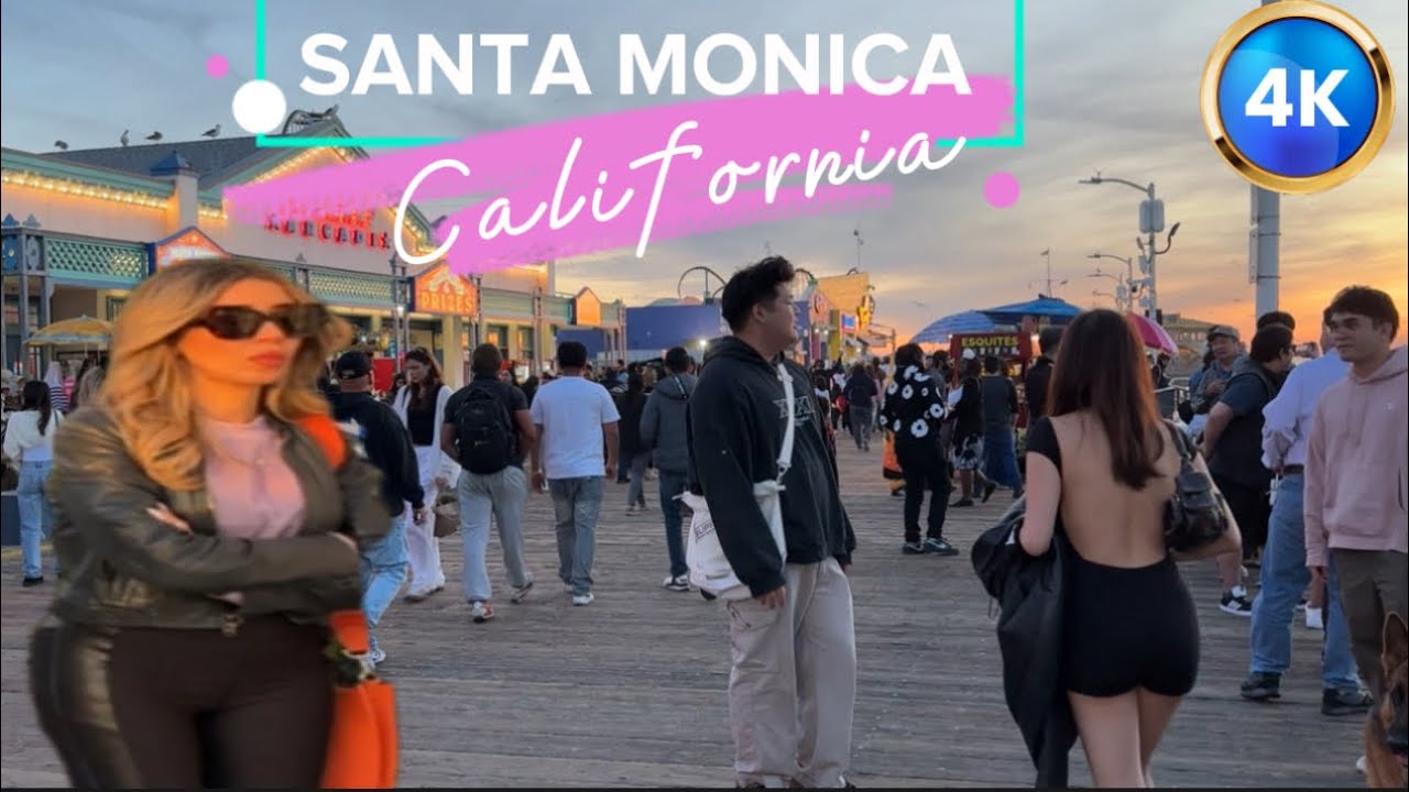 🚶🏻‍♂️SATURDAY AFTERNOON Santa Monica Ca🌴🌴 (4K) Walking Tour 2024