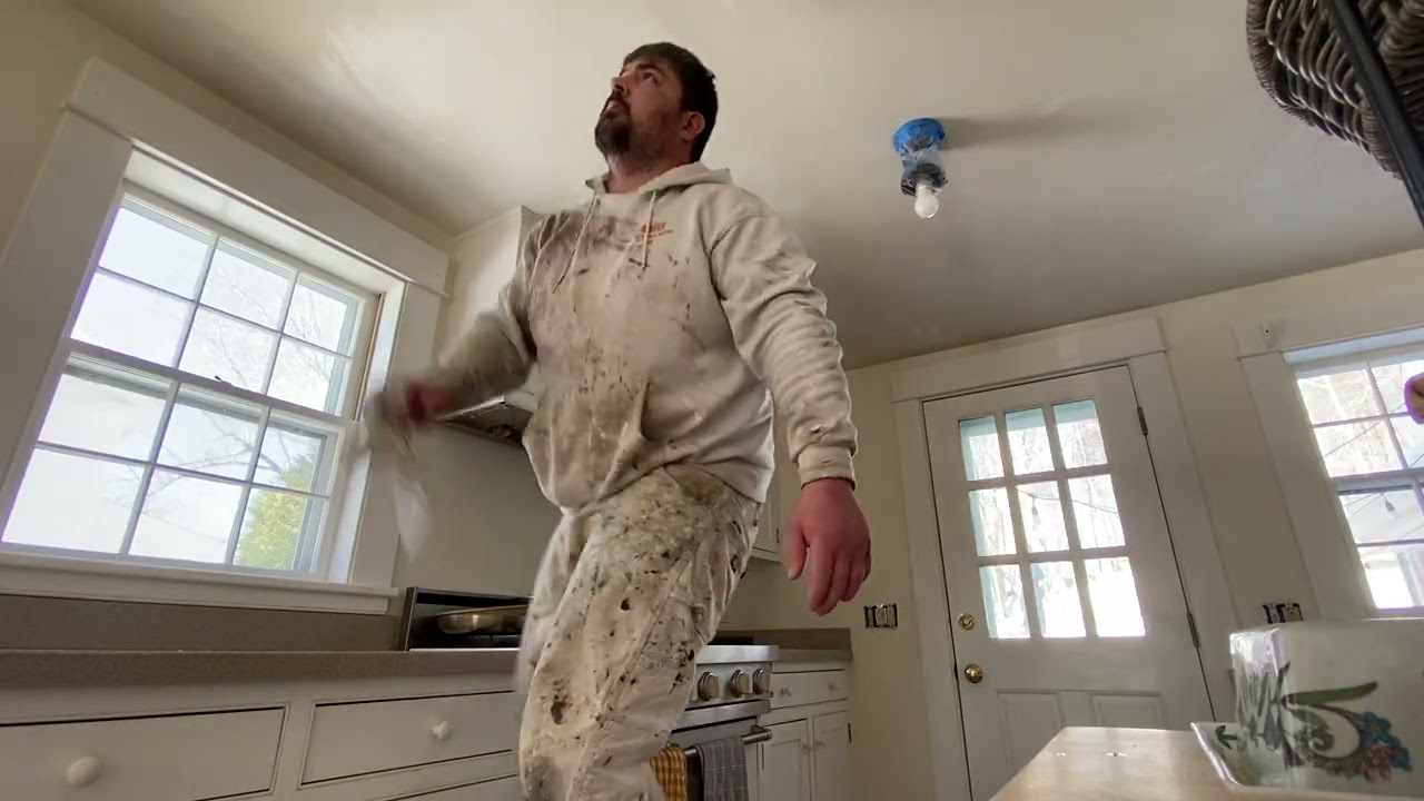 Cleaning up oil/first dust/paint chips.Prep 2paint Cieling, trim & body. Please support & subscribe 