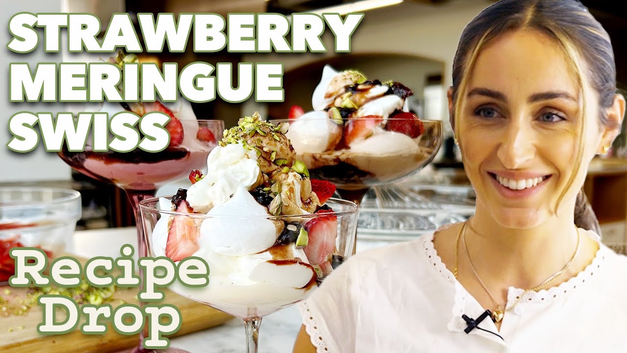 Homemade Strawberry Shrub Meringue Sundaes | Recipe Drop | Food52