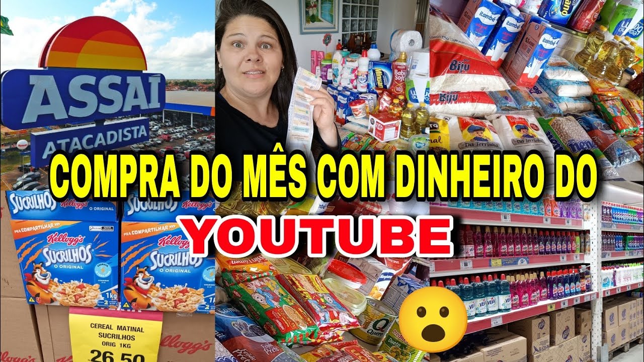 Compras do mês no atacadista| Mostrei o valor total da compra| Assustei com o valor