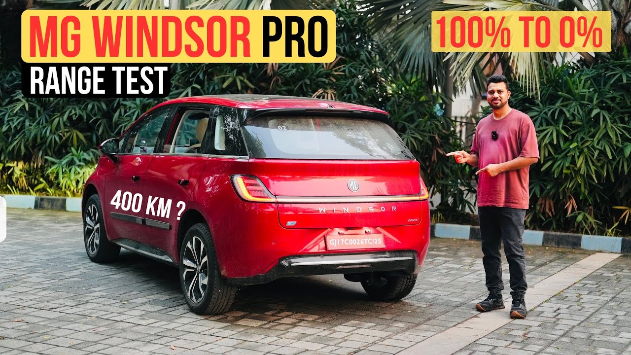 MG Windsor Pro Range Test (52.9 KWh) - 100% to 0%