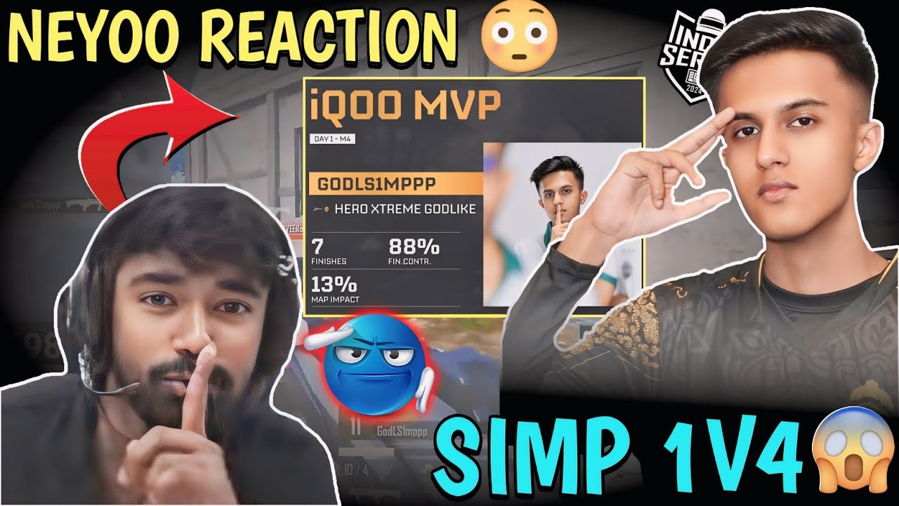 GODL SIMP 1v4 In Last Cricul 🥵 || NEYOO Reaction 🥶 || GODLIKE 2st  Wwcd 🤯 ||