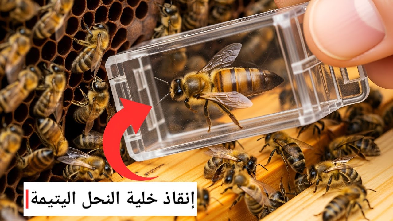 طريقة إدخال ملكة النحل على خلية نحل يتيمة بسهولة 