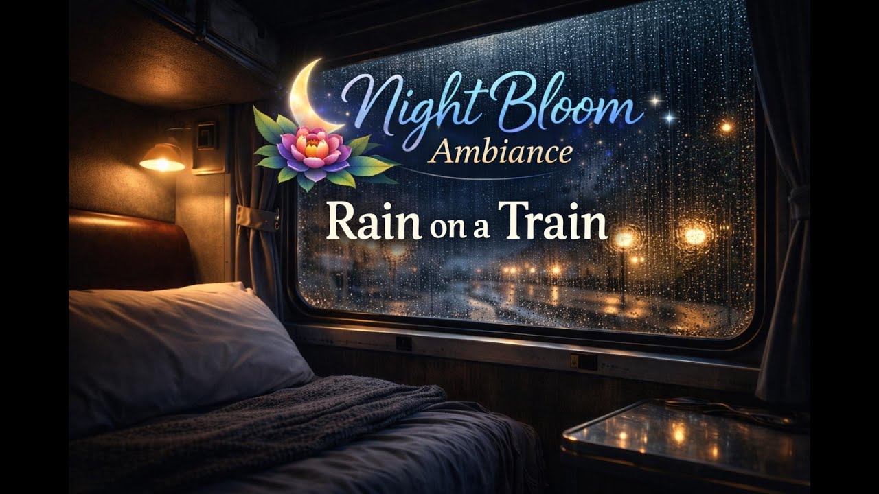 Rain on a Train for Sleep 🚆 Cozy Train Ride in the Rain (Black Screen, No Ads)