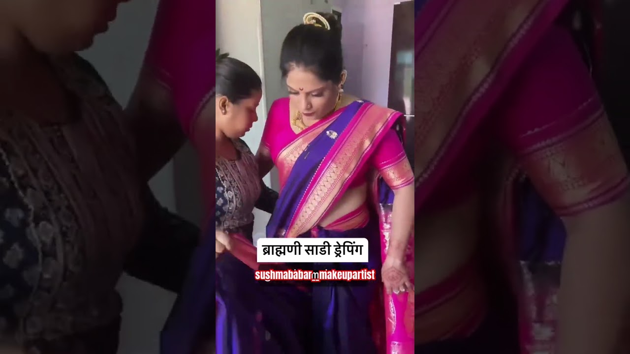 10 yard navwari Drape✨&hearts;️ #trending #tutorial #viral #saree #drape #marathi
