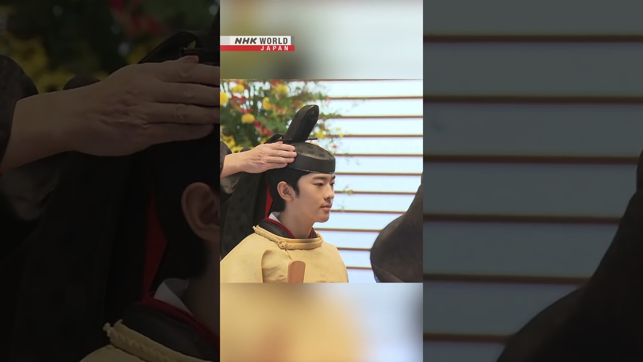 Prince Hisahito in crown wearing ritual for coming-of-age ceremonyーNHK WORLD-JAPAN NEWS #shorts
