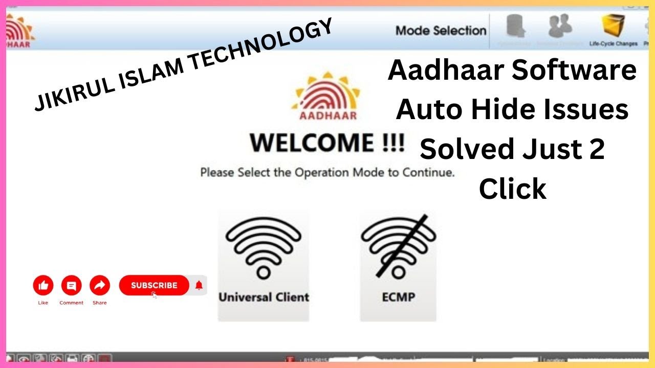 Aadhar Login Automatic close Page Hide Error full Video