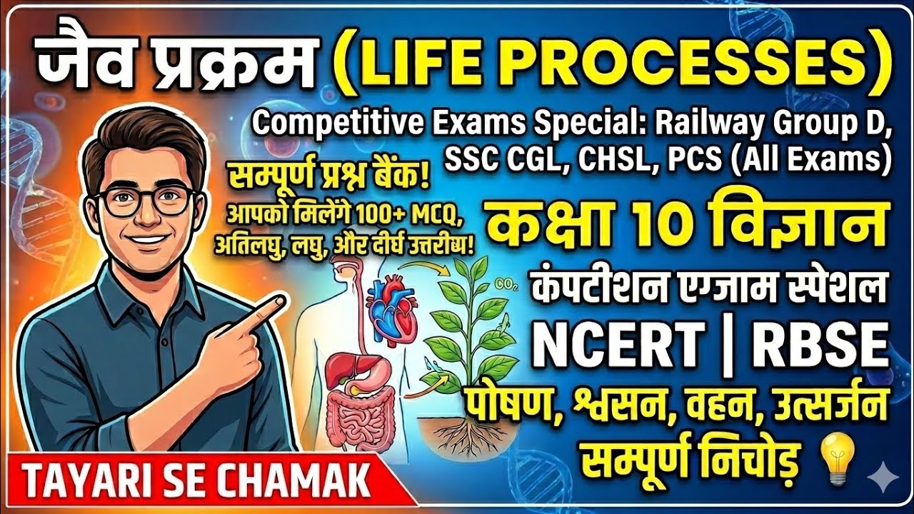 General Science: जैव प्रक्रम (Life Processes) | निचोड़ क्लास 🔥 | For RRB Group D, NTPC, SSC 