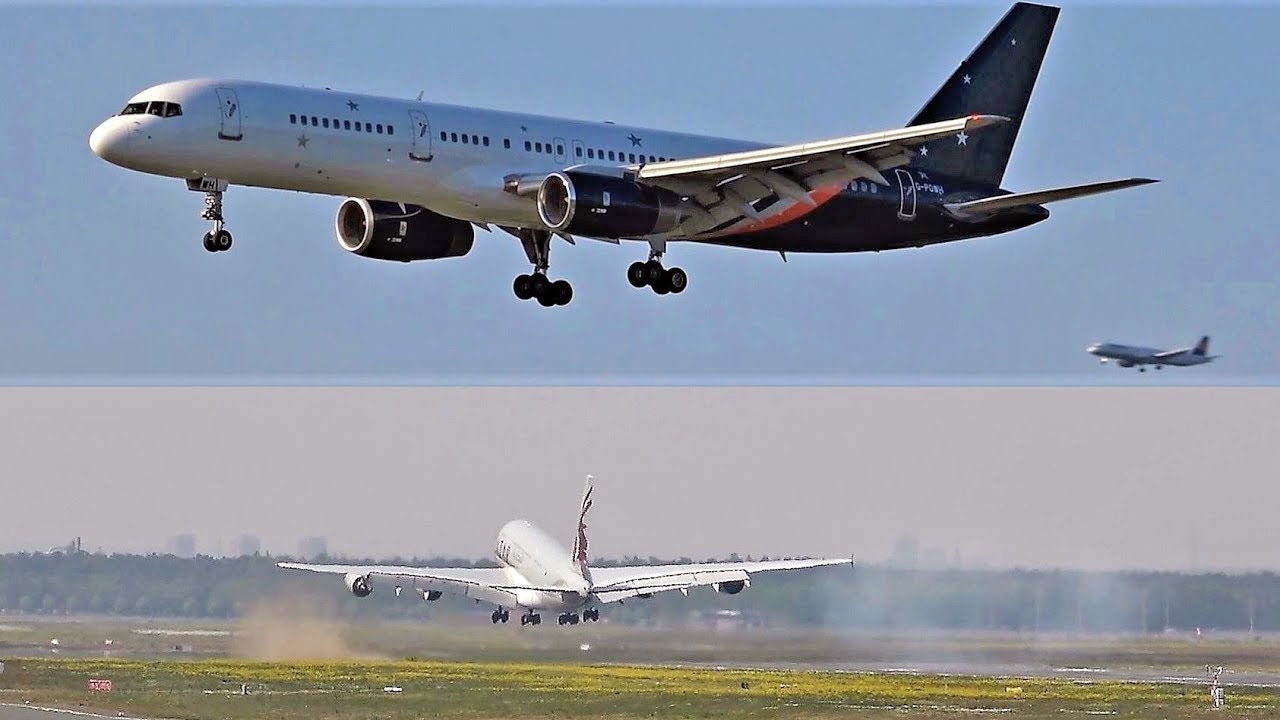 FRANKFURT Airport Planespotting 2019 with Titan Airways and Qatar Airways A380 GO AROUND