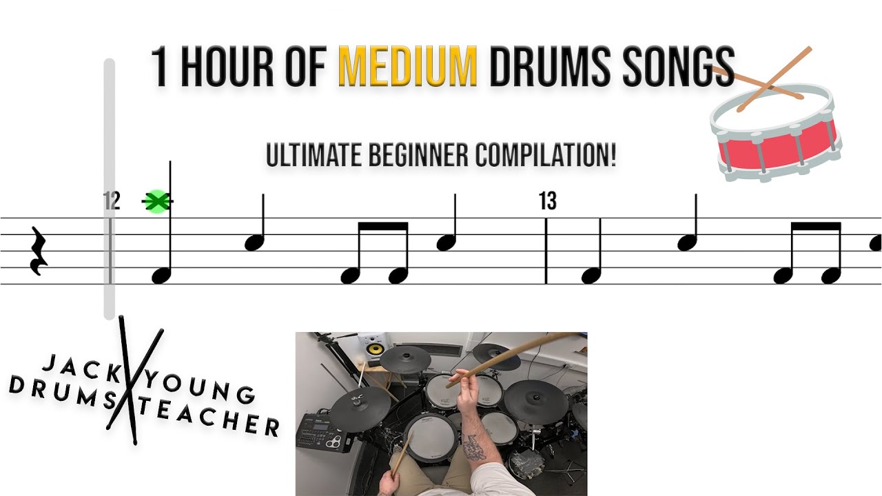 🥁 1 Hour of Medium Drums Songs – Ultimate Beginner Compilation!