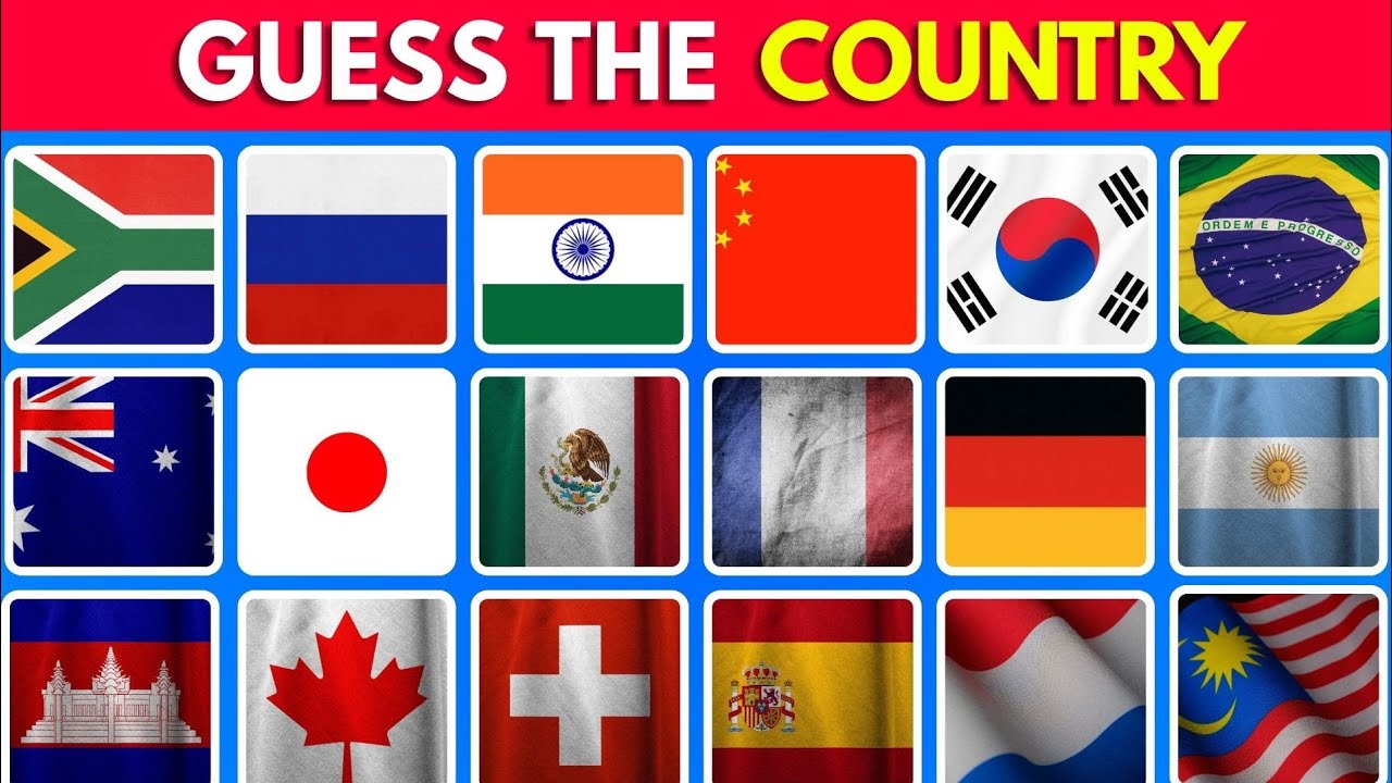 Guess The Country By Their Flags 🚩 | Can You Identify All Flags? 🤔