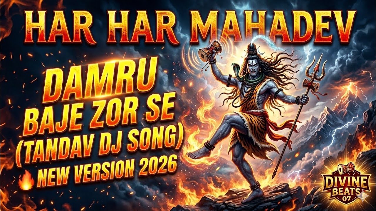 🔱 Har Har Mahadev – Damru Baje Zor Se (Tandav DJ Remix) 🔥New version 2026 