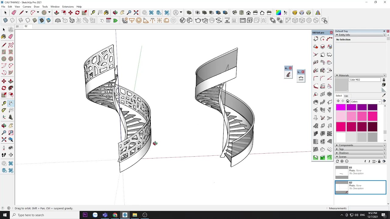 Sketchup Cầu thang xoắn