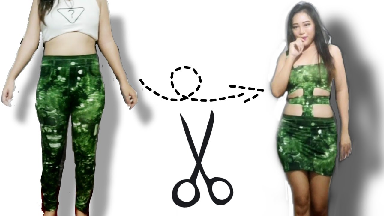 LEGGINGS TRANSFORMATION | SEXY CUT OUT BANDAGE BODYCON DRESS | LEGGINGS TO DRESS