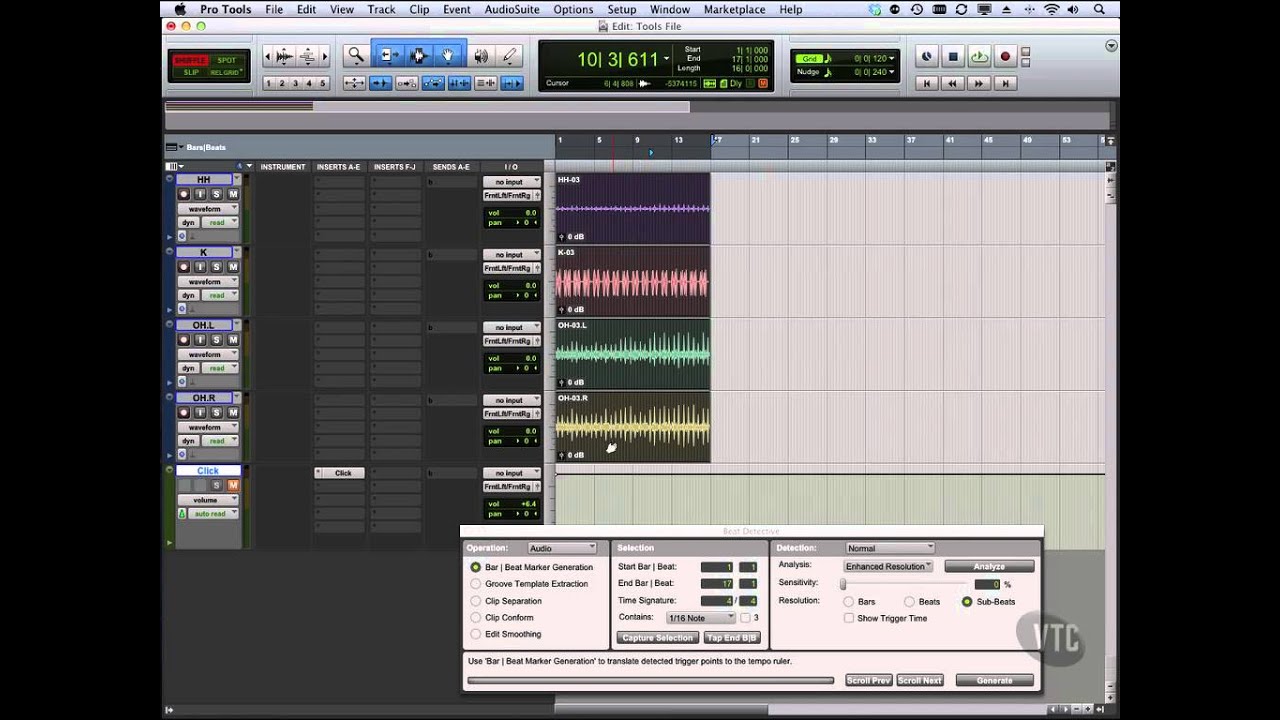 Pro Tools 10 - Beat Detective part 2