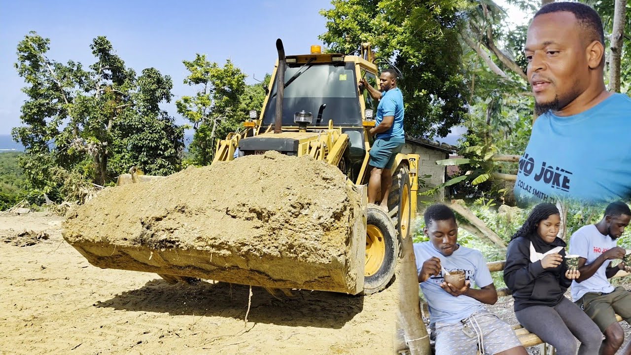 Day 3 backhoe clearing the land for my official air bnb | huge pot of soup for the team | work