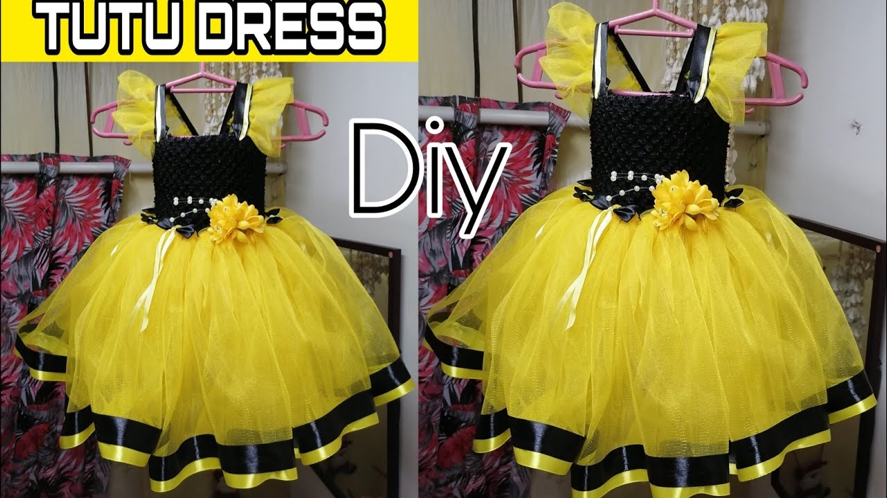 How to make Yellow tutu dress for birthday |DIY tutu dress for any special occasion