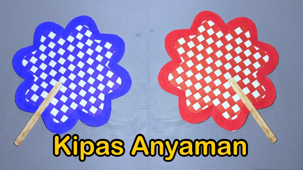 Membuat Kipas Dari Anyaman Kertas || Kerajinan Anyaman Kertas 