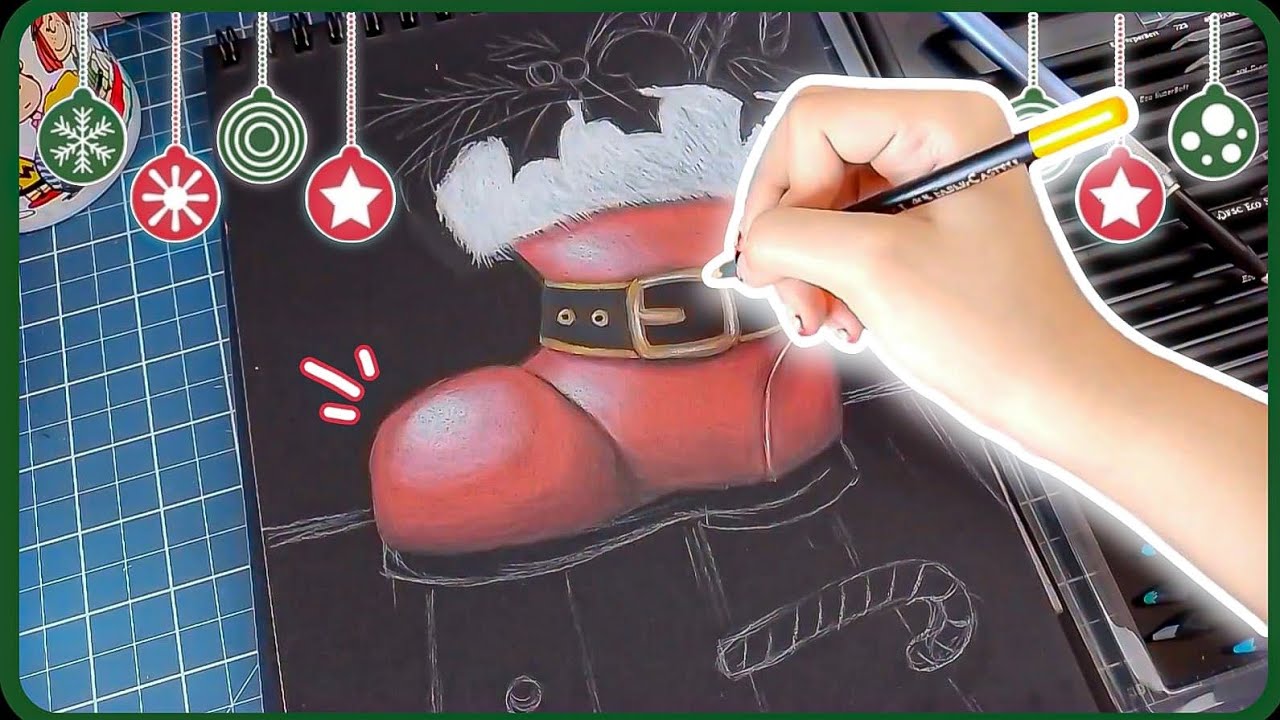 PINTANDO COMIGO!🎄| Pintura especial de natal no papel preto!🎅🏻