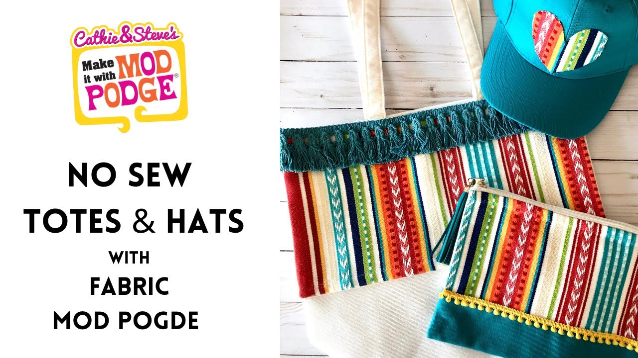 DIY Summer Tote Bags and Hats with Fabric Mod Podge