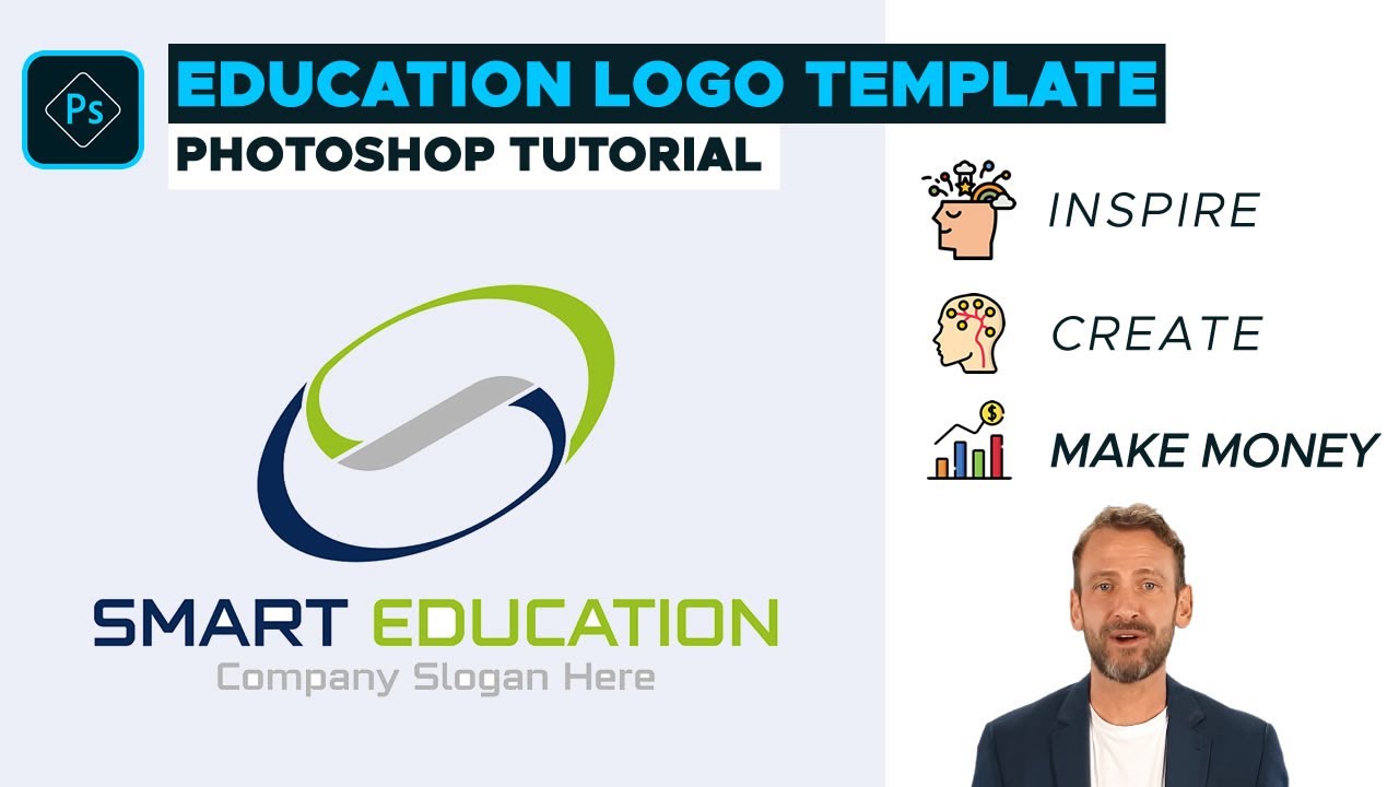 Smart Education Logo Design Tutorial in Adobe Photoshop