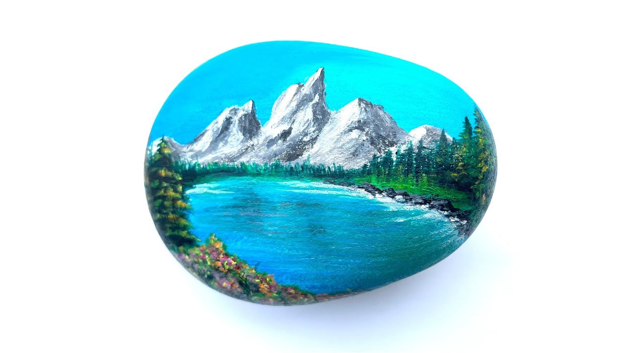 Easy Rock Painting for Beginners | Acrylic Landscape Painting
