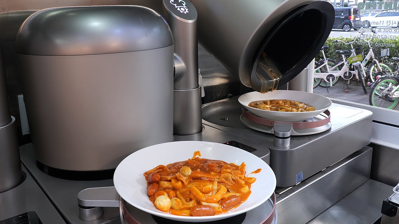 요리부터 세척까지! 로봇이 만드는 불닭 떡볶이 / tteokbokki made by robots - stir-fried rice cake / korean street food