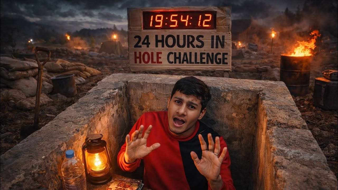 24 hours in hole|| 24 घंटे तक एक गड्ढे के अंदर 😯 || Yaxhcomedy.