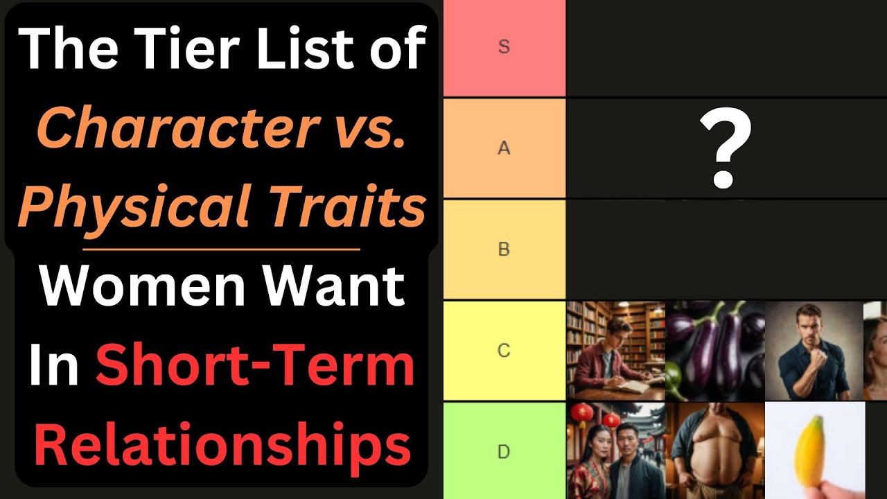 The Tier List of CHARACTER VS BODY - Physical Features VS Character Traits Women Want Short-Term