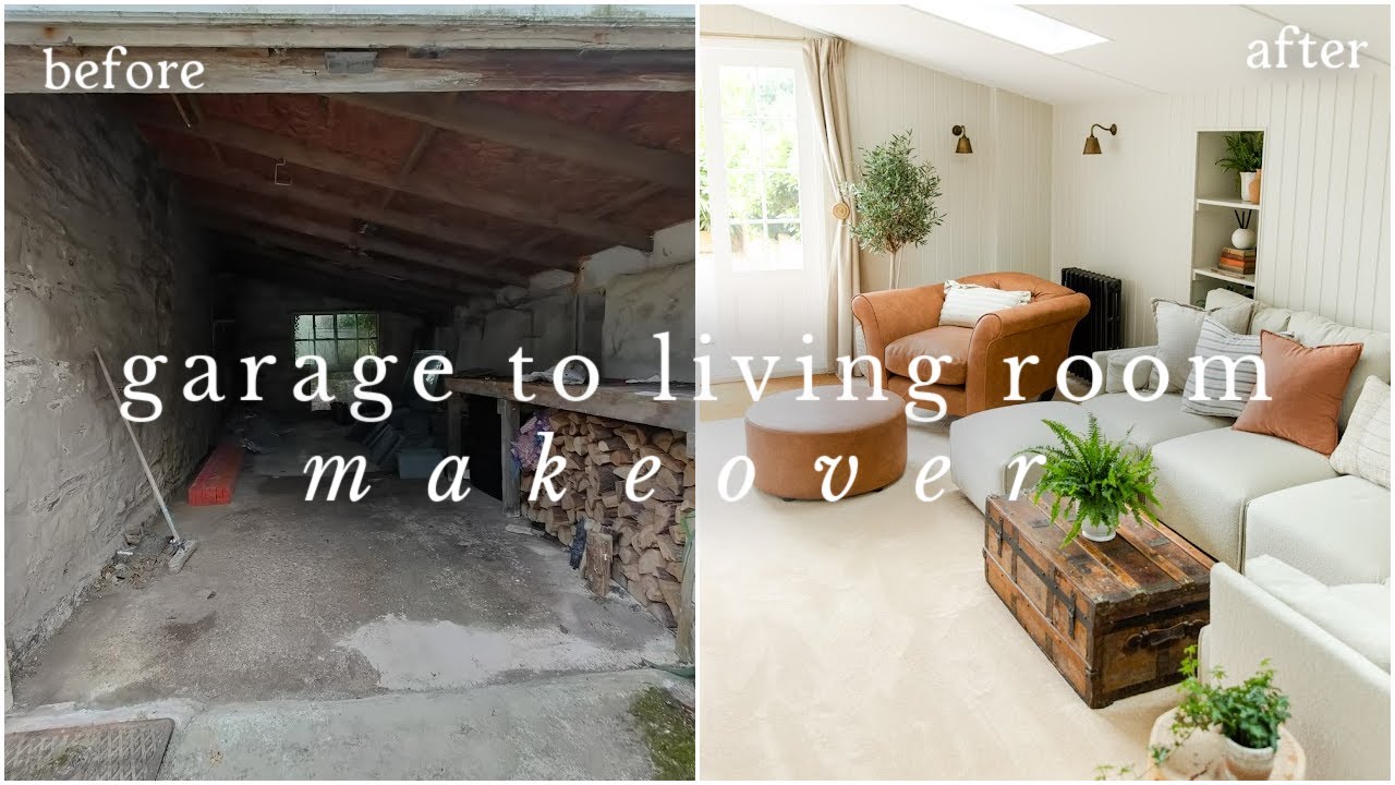 CONVERTING OUR GARAGE INTO A LIVING ROOM | EXTREME MAKEOVER