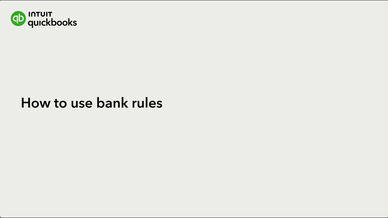 How to use bank rules