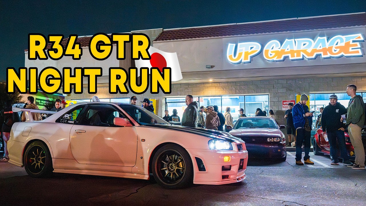 Отправляюсь на ночную прогулку на R34 GTR и встречу JDM-автомобилей! *НОВЫЙ ГАРАЖ!*