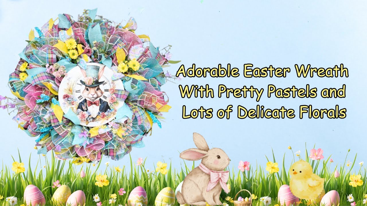 Easter Deco Mesh Wreath |Deco Mesh Stunning Wreath |Crafting with Hard Working Mom